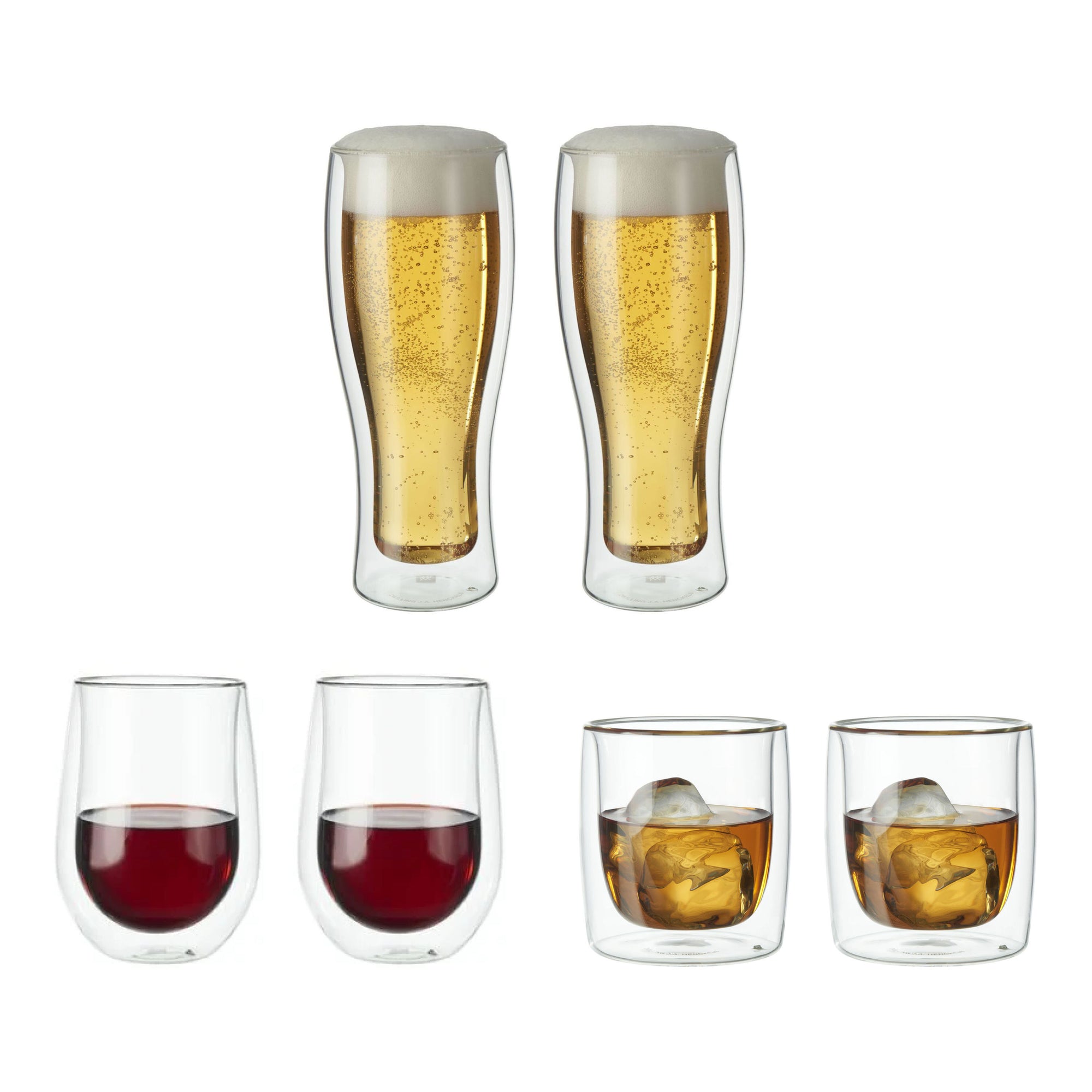 ZWILLING 6pc Entertaining Glass Set, Sorrento Double Wall Glassware Series