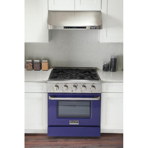 Kucht Professional 30 in. 4.2 cu ft. Propane Gas Range with Blue Door and Silver Knobs, KNG301/LP-B