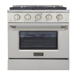 Kucht Professional 30 in. 4.2 cu ft. Propane Gas Range with Silver Knobs, KNG301/LP-S