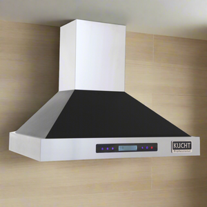 Kucht Professional 30" Wall Mount Range Hood 900 CFM in Black, KRH3015-K