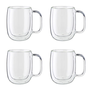 ZWILLING 4pc Coffee Glass Mug Set, Sorrento Plus Double Wall Glassware Series