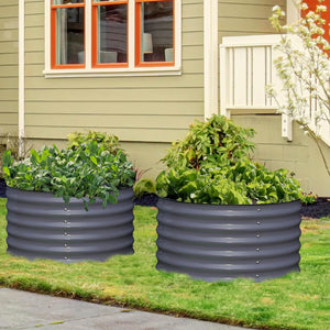 Olle Gardens 17" Tall, 24" Round Pair Raised Garden Beds , (2) per set