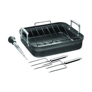 ZWILLING 16" x 14" Aluminum Hard Anodized Roasting Pan Non-Stick, Motion Series