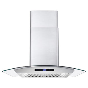 Cosmo 30" 380 CFM Convertible Wall Mount Range Hood with Glass Canopy and Digital Touch Controls, COS-668WRCS75