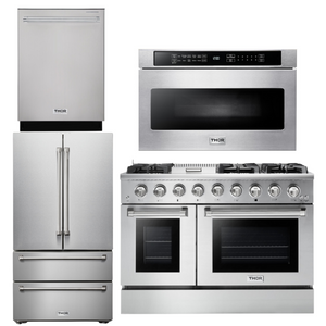 THOR Kitchen Package - 48" Propane Gas Range, Refrigerator, Dishwasher, Microwave, AP-HRG4808ULP-6