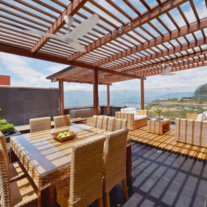 Big Ass Fans Haiku L 52" Outdoor Ceiling Fan in White with 34.8" Downrod Accessory