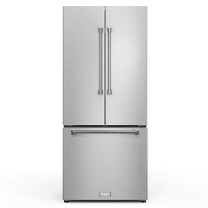 Gordon Ramsay by THOR Kitchen 30" 17.5 cu. ft. French Door Counter Depth Refrigerator with Ice Maker in Stainless Steel, RF3017FFD99