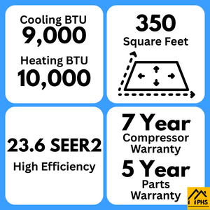 MRCOOL DIY® 5th Gen E Star 9,000 BTU Single Zone Mini Split Complete System 115V with 25 ft. DIY Quick Connect Line Set and DIYPRO Cable, DIY-09-HP-WM-115D25-O