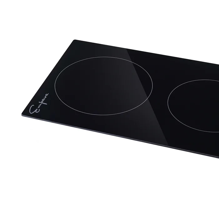 Empava 240V Flat Top Electric Stove 30-in 5 Elements Smooth Surface (Radiant) Black Electric Cooktop Stainless Steel | EPV-30REC13
