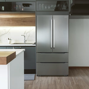 Cosmo 35" 22.5 cu. ft. 4-Door French Door Refrigerator with Pull Handle in Stainless Steel, COS-FDR225RHSS-G