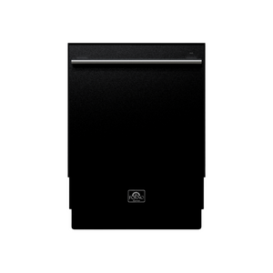 FORNO Espresso Romano 24" Built-In Tall Tub Dishwasher in Black with Silver Handles, FDWBI8035-24BLK