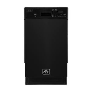 FORNO Polo 18" Built-in Dishwasher in Black, FDWBI8041-18BLK