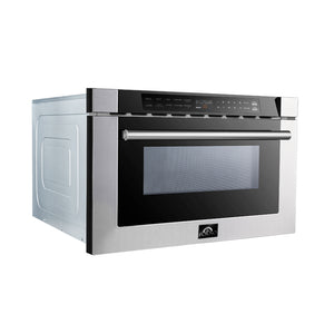 FORNO Capoliveri 24" 1.2 cu. ft. Built-In Microwave Drawer in Stainless Steel, FMWDR3000-24