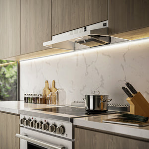 FORNO Cappa 30" 200 CFM Compact Under Cabinet Convertible Range Hood in White, FRHUC5200-30WHT