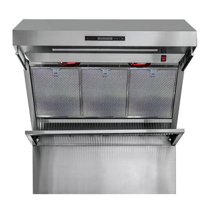 FORNO Savona 36" 1,200 CFM Wall Mount Range Hood with Back Splash and Hybrid Filters, FRHWM5029-36HB