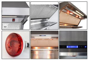 FORNO Savona 36" 1,200 CFM Wall Mount Range Hood with Back Splash and Hybrid Filters, FRHWM5029-36HB