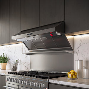 FORNO Savona 48" 1,200 CFM Wall Mount Range Hood with Back Splash and Hybrid Filters, FRHWM5029-48HB