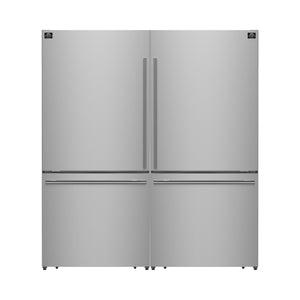 FORNO Espresso Milano 62" 34.4 cu. ft. Side-By-Side Refrigerator with Ice Maker in Stainless Steel, FFFFD1787-60S