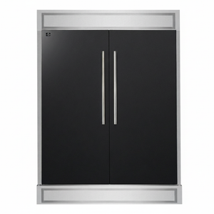 FORNO Maderno 60" 27.2 cu. ft. Convertible Refrigerator and Freezer with Modern Trim Kit in Black with Silver Handles, FFFFD1722-60MG-BLK