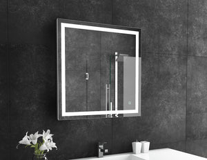 Paris Mirror 32" x 32" Rectangle Liberty Mirror With Touch/ON/OFF Dim Sensor Switch 6000K