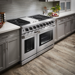 THOR Kitchen Package - 48" Propane Gas Range, Range Hood, Refrigerator, Dishwasher, Wine Cooler, AP-LRG4807ULP-4