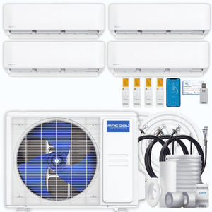 MRCOOL DIY 5th Gen 4-Zone 33,000 BTU Ductless Mini Split Air Conditioner & Heat Pump with Pre-Charged Line Sets (6K+9K+9K+9K), DIYM436HP
