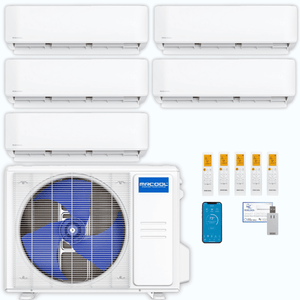 MRCOOL DIY 5th Gen 5-Zone 33,000 BTU Ductless Mini Split Air Conditioner & Heat Pump (6K+6K+6K+6K+9K), DIY5-B-36HP