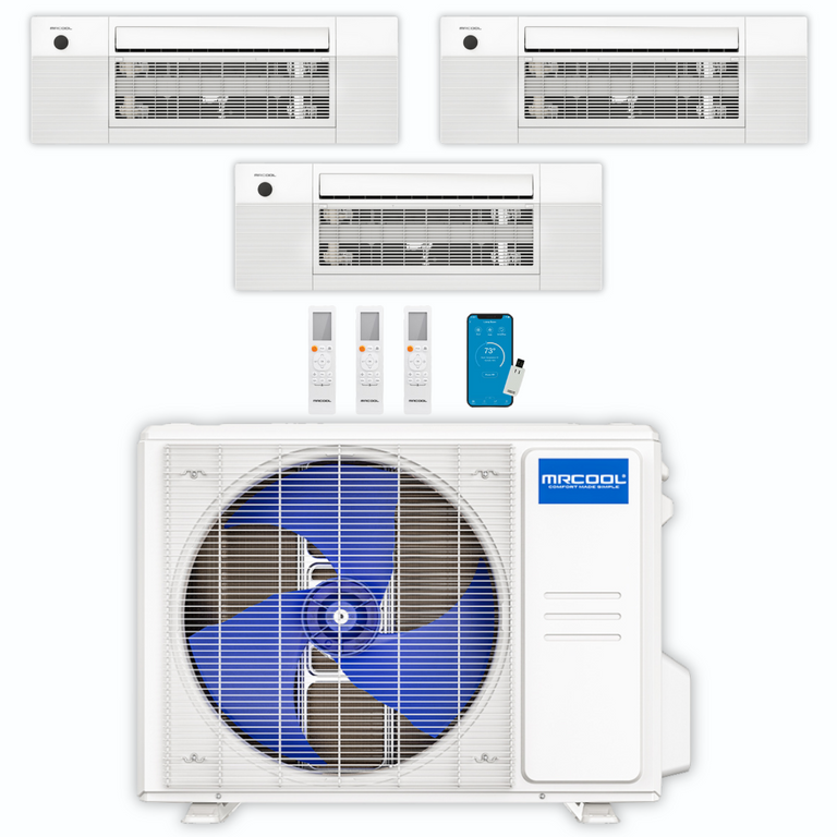 MRCOOL DIY Mini Split - 36,000 BTU 3 Zone Ceiling Cassette Ductless Air Conditioner and Heat Pump, DIY-BC-336HP090918