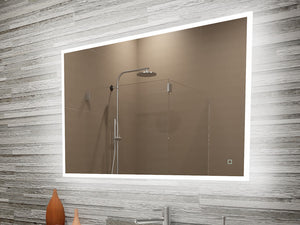 Paris Mirror 48" x 32" Rectangle Reflection Edge Lit Mirror With Touch/ON/OFF Dim Sensor Switch 6000K
