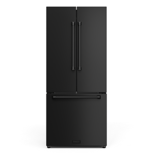 Gordon Ramsay by THOR Kitchen 30" 17.5 cu. ft. French Door Counter Depth Refrigerator with Ice Maker in Matte Black, RF3017FFD00