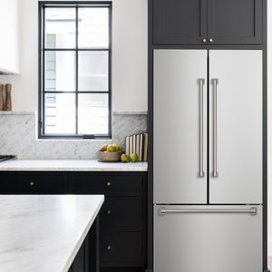 Gordon Ramsay by THOR Kitchen 30" 17.5 cu. ft. French Door Counter Depth Refrigerator with Ice Maker in Stainless Steel, RF3017FFD99