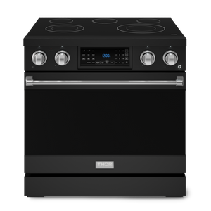 Gordon Ramsay by THOR Kitchen 36" 6.0 cu. ft. Professional Electric Range with Tilt Panel Touch Control, Self-Clean and Air Fry in Matte Black with Stainless Steel Accents, RSE36B-SS