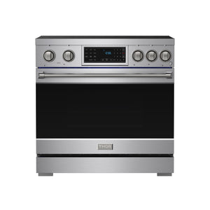 Gordon Ramsay by THOR Kitchen 36" 6 cu. ft. Professional Smooth Glass Top Induction Range with Tilt Panel Touch Control, Self-Clean and Air Fry in Stainless Steel, RSI36