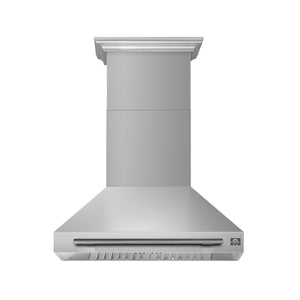 FORNO Aria 36" 1200 CFM Convertible Wall Mount Range Hood in Stainless Steel, FRHWM5095-36