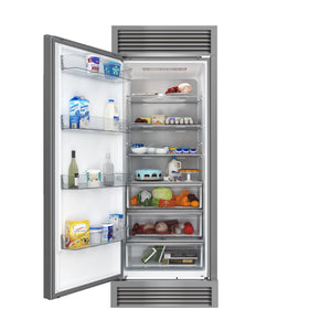 FORNO Maderno 32" 13.6 cu.ft. Left Swing Convertible Refrigerator and Freezer with Modern Trim Kit in Stainless Steel, FFFFD1722-32LSG