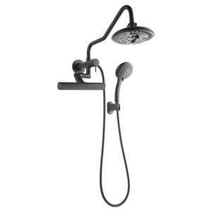 FORNO AcquaFALL Mini Spa System with 8" 6 Function Rainfall Shower Head, 5-in-1 Handheld Shower and 3 Function Body Jet in Matte Black