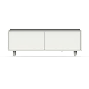 FORNO Evoluto  51" Smart Coffee Table – Dual Fridge Drawers, Bluetooth Audio, Wireless Charging, RGB Light in Black in White, FCTFR7006-51WHT