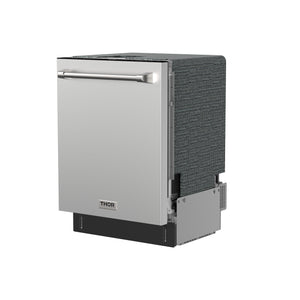THOR Kitchen 24" Stainless Steel Built-In Dishwasher, 47 dBA, 7 Wash Cycles, 3 Racks, Energy Efficient, TDW24C7