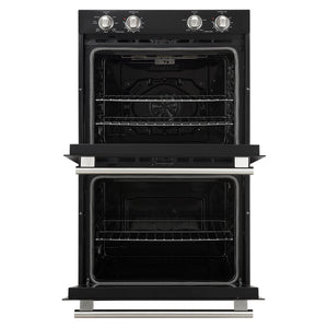 FORNO Espresso Vomero 30" 10 cu. ft. Electric Double Wall Oven in Black with Silver Accents, FBOEL1324-30BLK