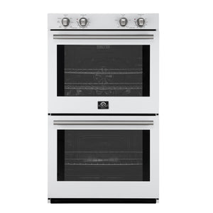 FORNO Espresso Vomero 30" 10 cu. ft. Electric Double Wall Oven in White with Silver Accents, FBOEL1324-30WHT
