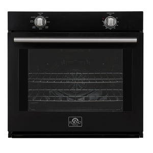 FORNO Espresso Vomero 30" 5 cu. ft. Electric Single Wall Oven in Black with Silver Accents, FBOEL1370-30BLK