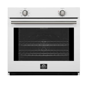FORNO Espresso Vomero 30" 5 cu. ft. Electric Single Wall Oven in White with Silver Accents, FBOEL1370-30WHT