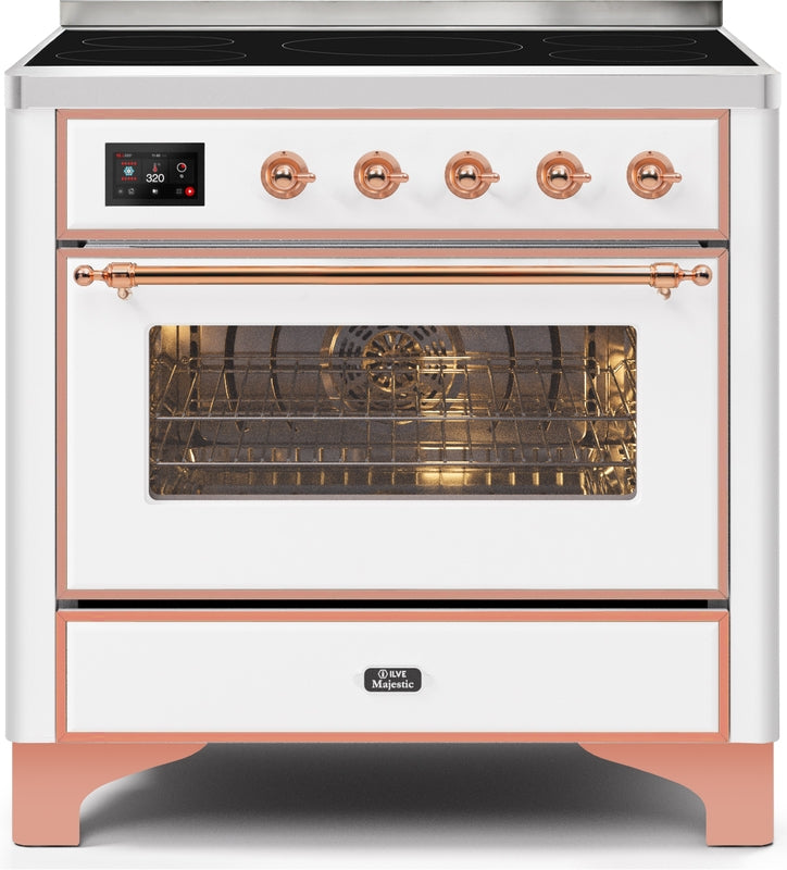 ILVE Majestic II 36" Induction Range with Element Stove and Electric Oven in RAL Custom Color with Copper Trim, UMI09NS3RAP