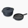 Caraway Cast Iron Skillet & Dutch Oven Duo - Midnight Blue