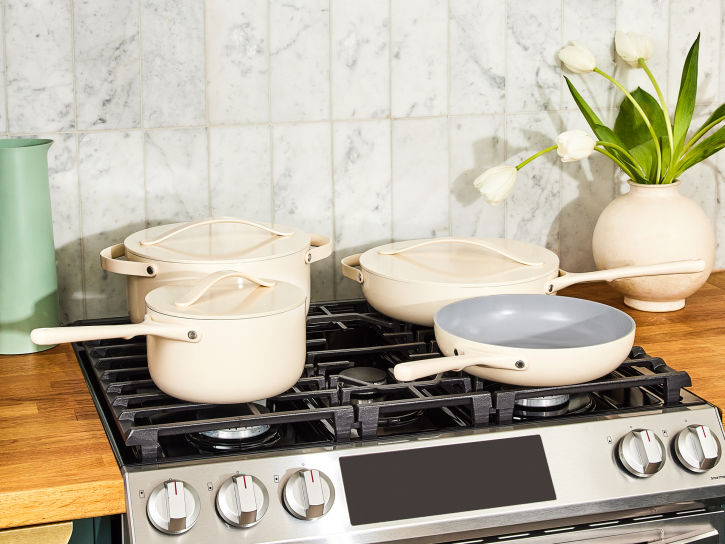 Caraway x Tan France Monochrome Cookware Set in Crème Premium Home Source