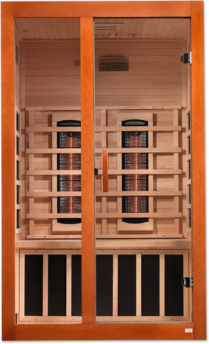 Dynamic Santiago Elite Ultra Low EMF Indoor Infrared Sauna in Canadian Hemlock (2-Person Capacity)