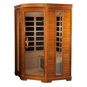 Dynamic Heming Elite Corner Ultra Low EMF Indoor Infrared Sauna in Canadian Hemlock (2-Person Capacity)