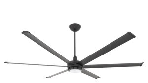 Big Ass Fans es6 84" Ceiling Fan in Black, 20" Downrod, Downlight LED, Indoor or Covered Outdoor