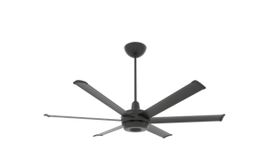 Big Ass Fans es6 60" Ceiling Fan in Black, 20" Downrod, Indoor or Covered Outdoor