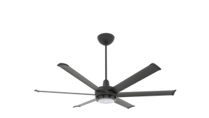 Big Ass Fans es6 60" Ceiling Fan in Black, 20" Downrod, Downlight and Uplight, Indoor Only